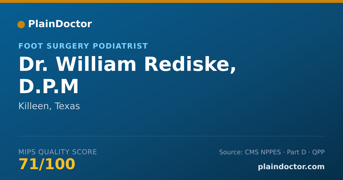 Shareable card for William Rediske, D.P.M - Foot & Ankle Surgery Podiatrist, Killeen, TX