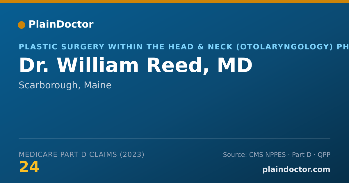 Shareable card for William Reed, MD - Plastic Surgery within the Head & Neck (Otolaryngology) Physician, Scarborough, ME