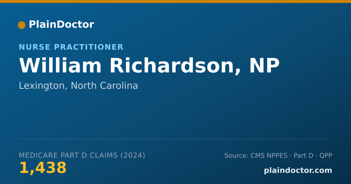 Shareable card for William Richardson, NP - Nurse Practitioner, Lexington, NC