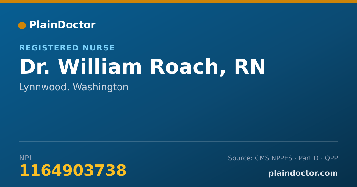 Shareable card for William Roach, RN - Registered Nurse, Lynnwood, WA