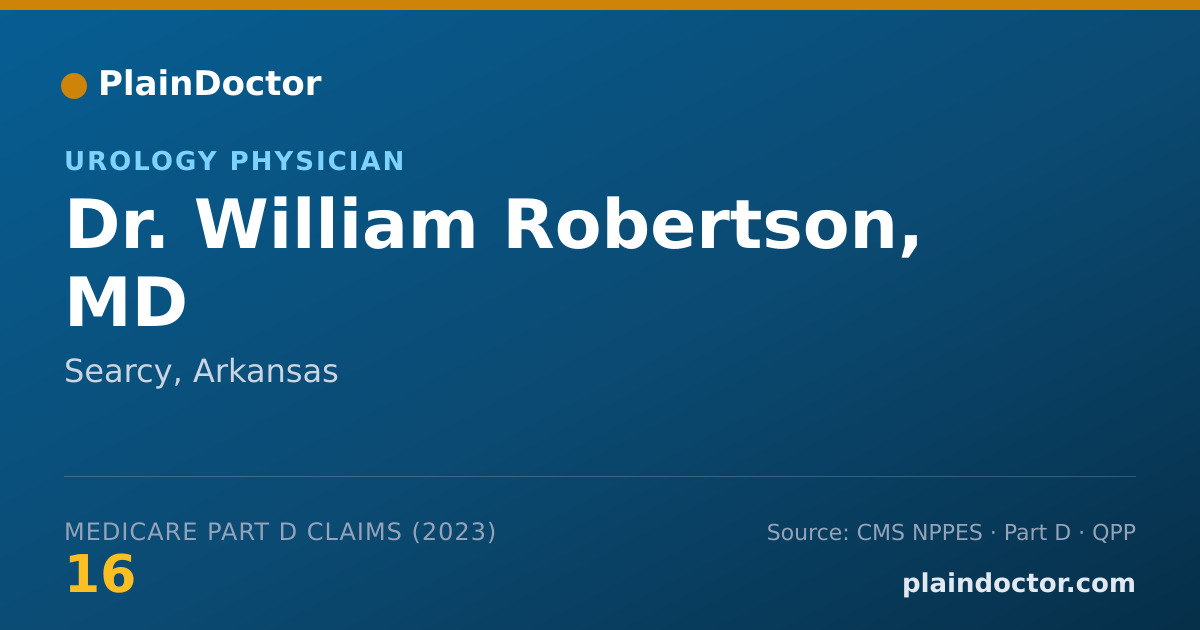 Shareable card for William Robertson, MD - Urology Physician, Searcy, AR