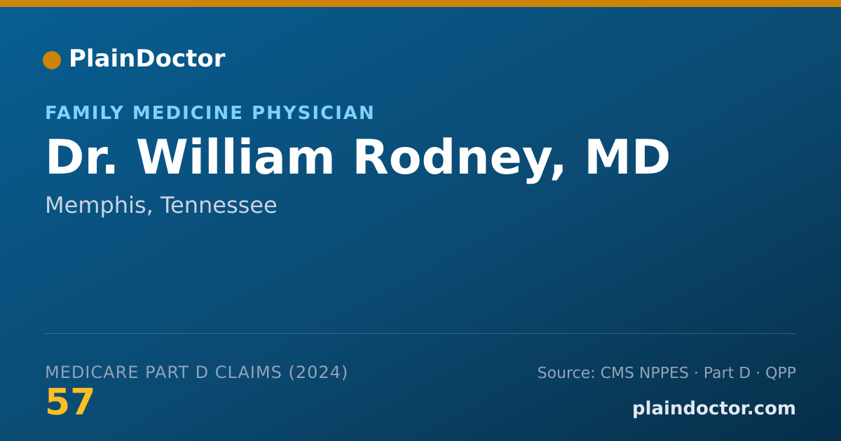 Shareable card for William Rodney, MD - Family Medicine Physician, Memphis, TN