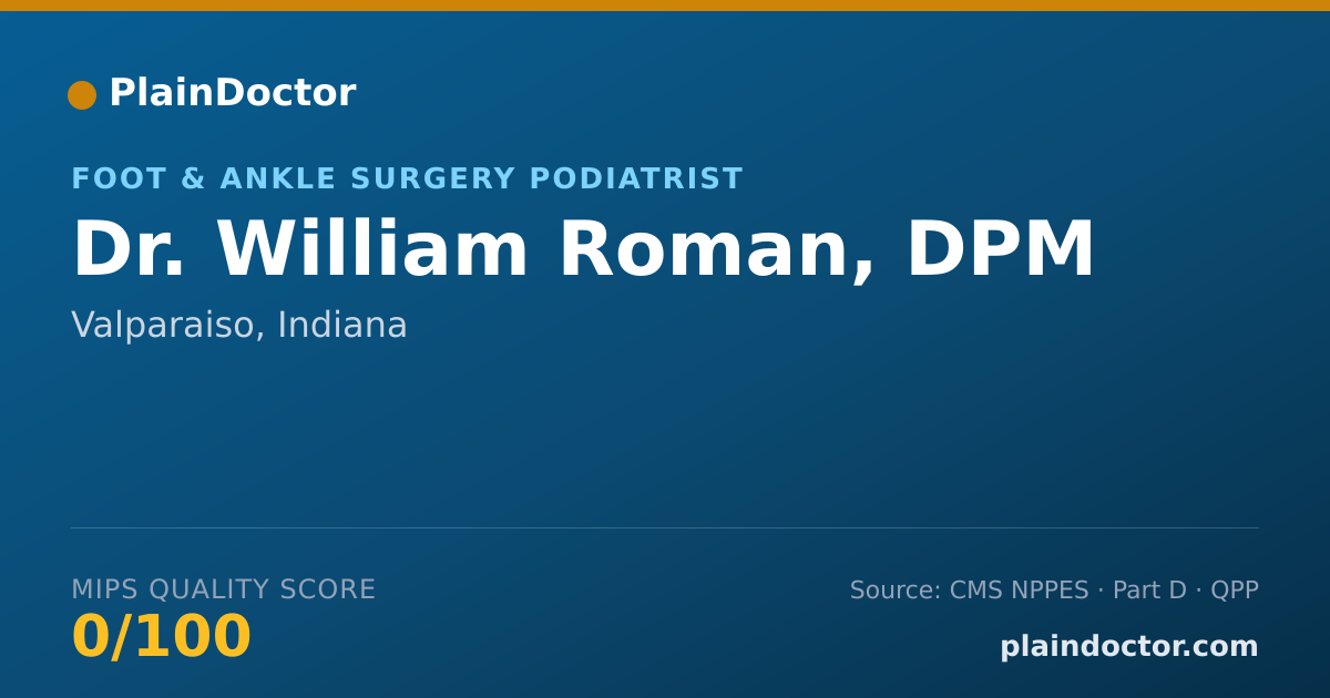 Shareable card for William Roman, DPM - Foot & Ankle Surgery Podiatrist, Valparaiso, IN