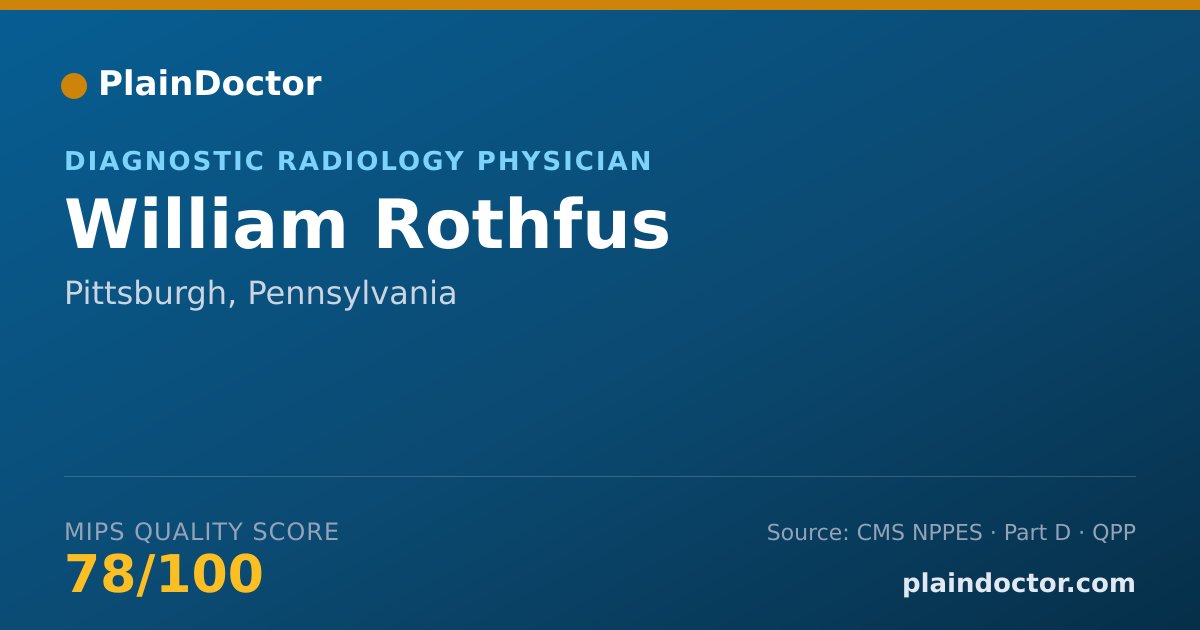 Shareable card for William Rothfus - Diagnostic Radiology Physician, Pittsburgh, PA