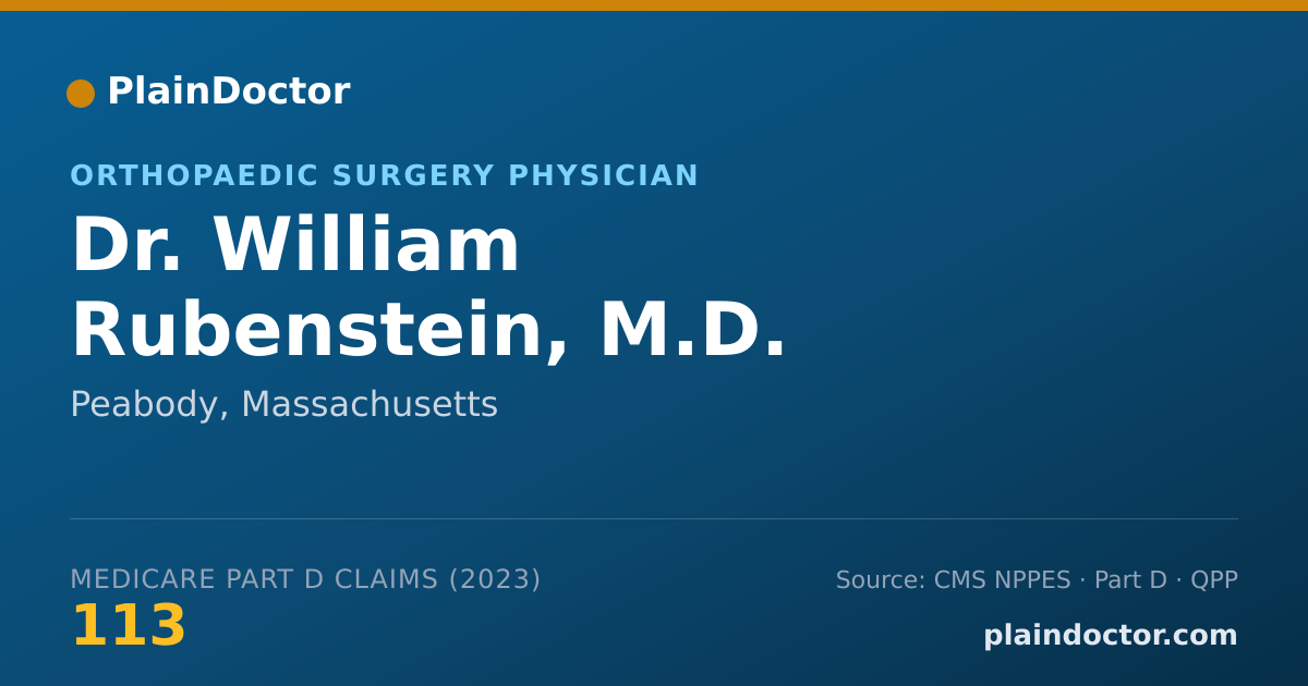 Shareable card for William Rubenstein, M.D. - Orthopaedic Surgery Physician, Peabody, MA