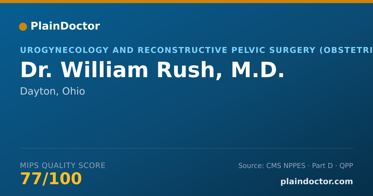 Shareable card for William Rush, M.D. - Urogynecology and Reconstructive Pelvic Surgery (Obstetrics & Gynecology) Physician, Dayton, OH