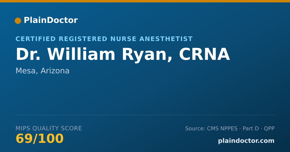 Shareable card for William Ryan, CRNA - Certified Registered Nurse Anesthetist, Mesa, AZ