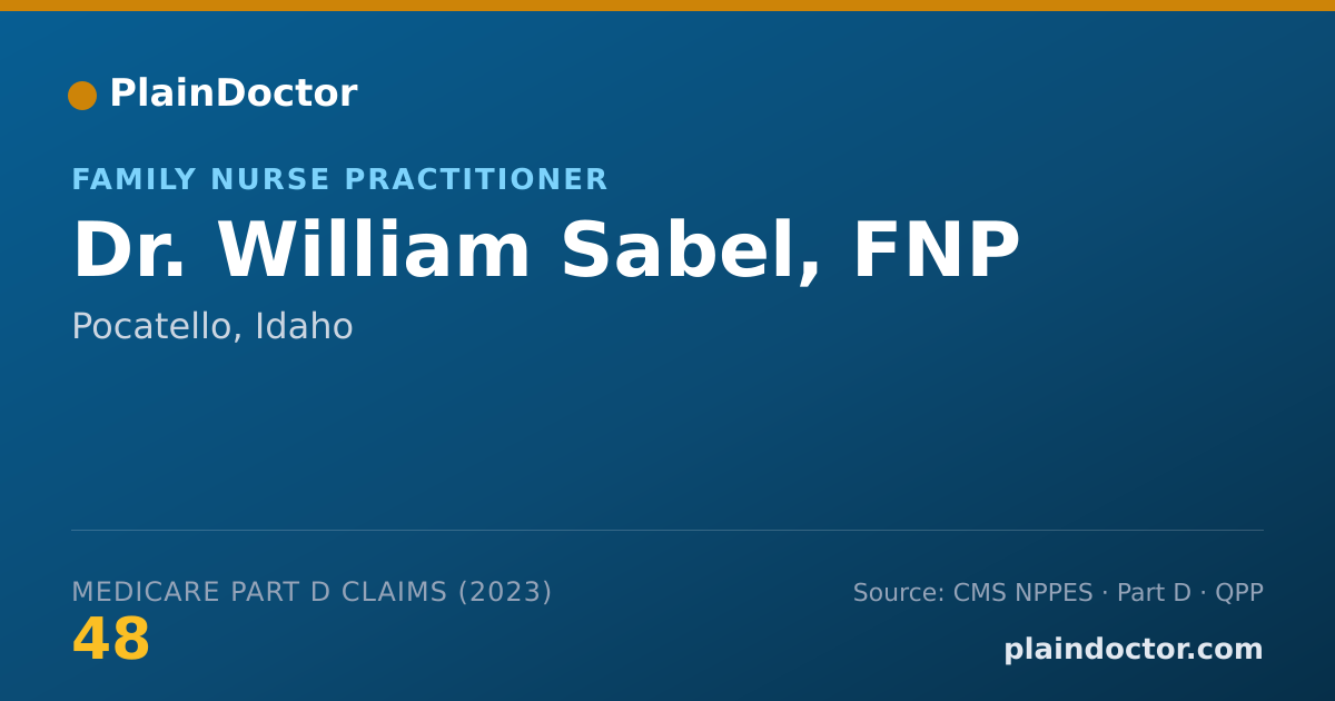 Shareable card for William Sabel, FNP - Family Nurse Practitioner, Pocatello, ID
