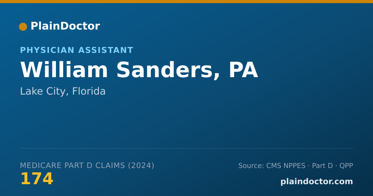 Shareable card for William Sanders, PA - Physician Assistant, Lake City, FL