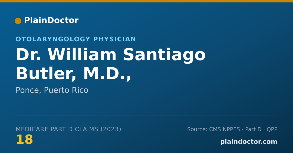Shareable card for William Santiago Butler, M.D., - Otolaryngology Physician, Ponce, PR