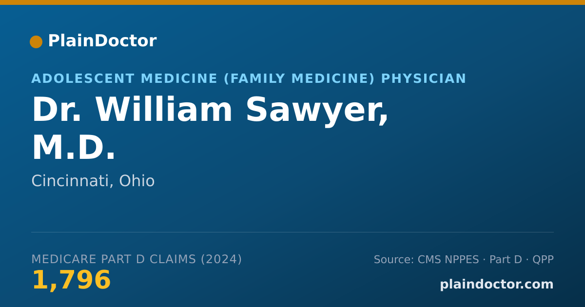 Shareable card for William Sawyer, M.D. - Adolescent Medicine (Family Medicine) Physician, Cincinnati, OH