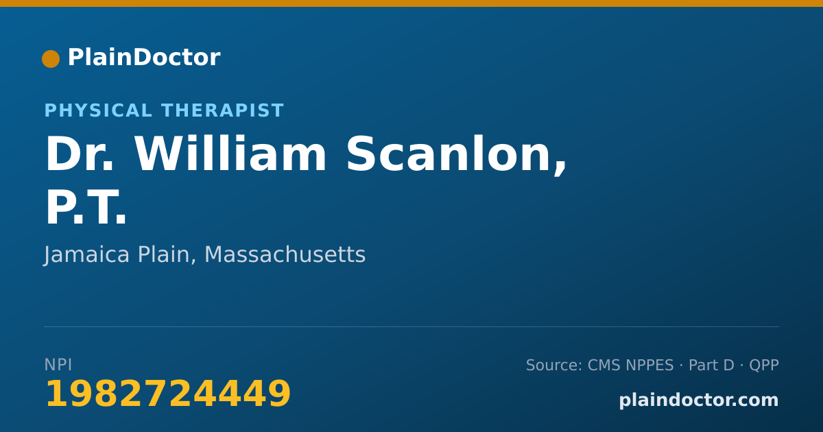 Shareable card for William Scanlon, P.T. - Physical Therapist, Jamaica Plain, MA