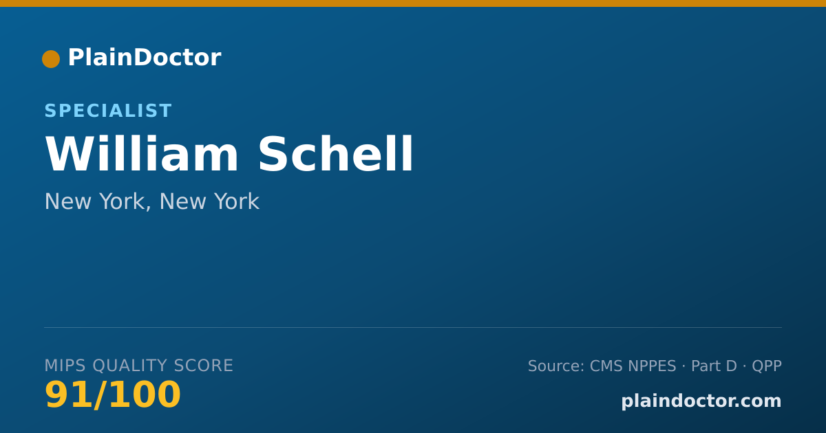 Shareable card for William Schell - Specialist, New York, NY