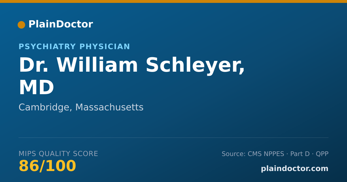 Shareable card for William Schleyer, MD - Psychiatry Physician, Cambridge, MA