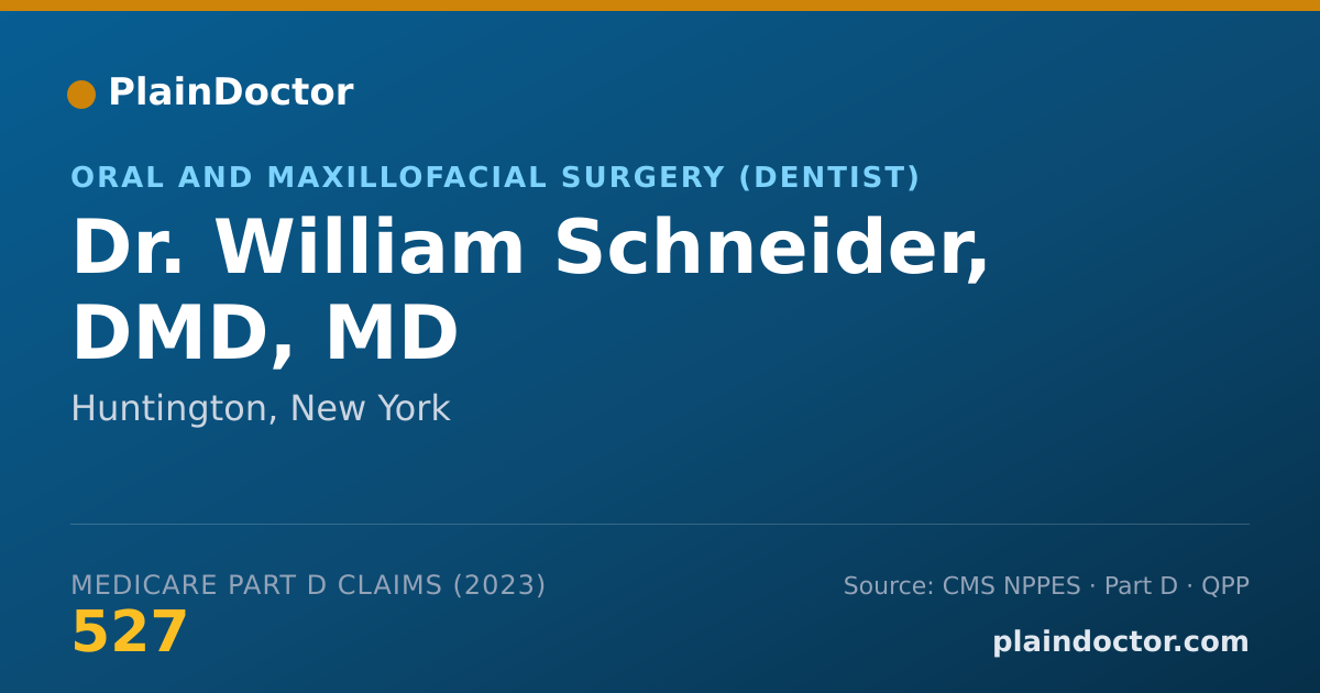 Shareable card for William Schneider, DMD, MD - Oral and Maxillofacial Surgery (Dentist), Huntington, NY