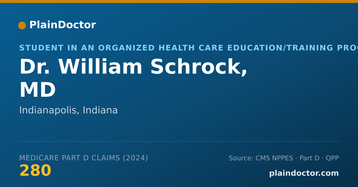 Shareable card for William Schrock, MD - Student in an Organized Health Care Education/Training Program, Indianapolis, IN