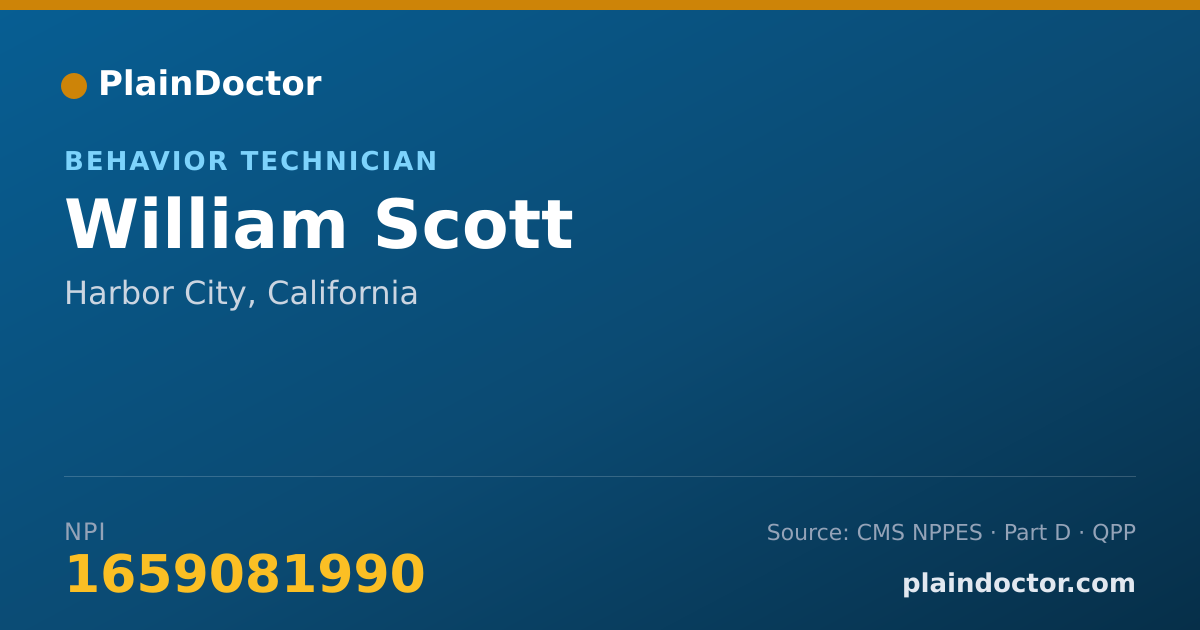 Shareable card for William Scott - Behavior Technician, Harbor City, CA
