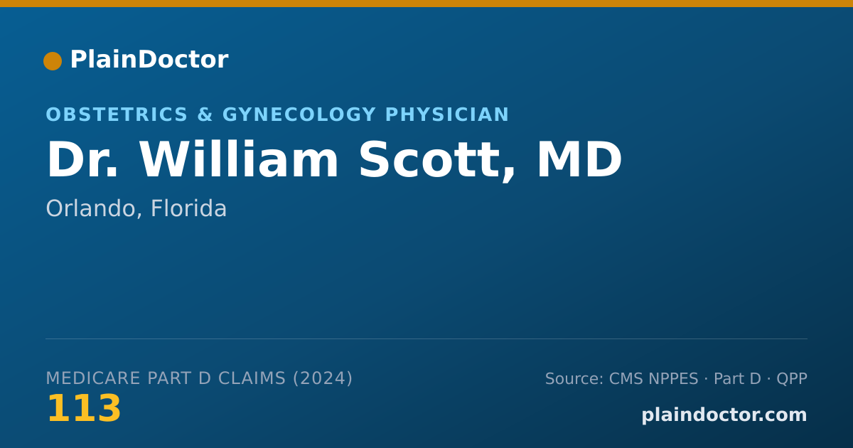 Shareable card for William Scott, MD - Obstetrics & Gynecology Physician, Orlando, FL