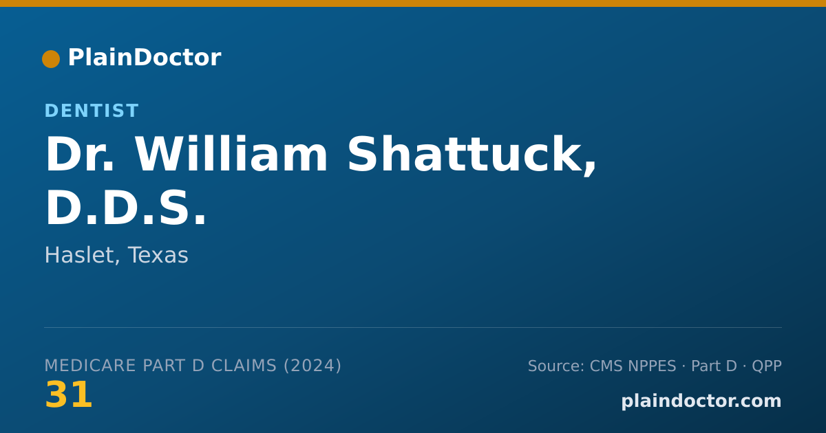Shareable card for William Shattuck, D.D.S. - Dentist, Haslet, TX