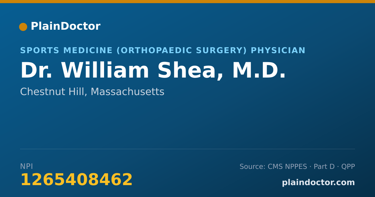 Shareable card for William Shea, M.D. - Sports Medicine (Orthopaedic Surgery) Physician, Chestnut Hill, MA