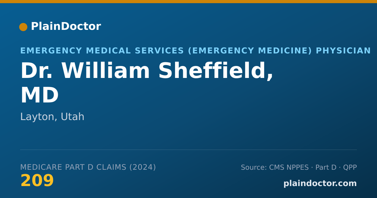 Shareable card for William Sheffield, MD - Emergency Medical Services (Emergency Medicine) Physician, Layton, UT