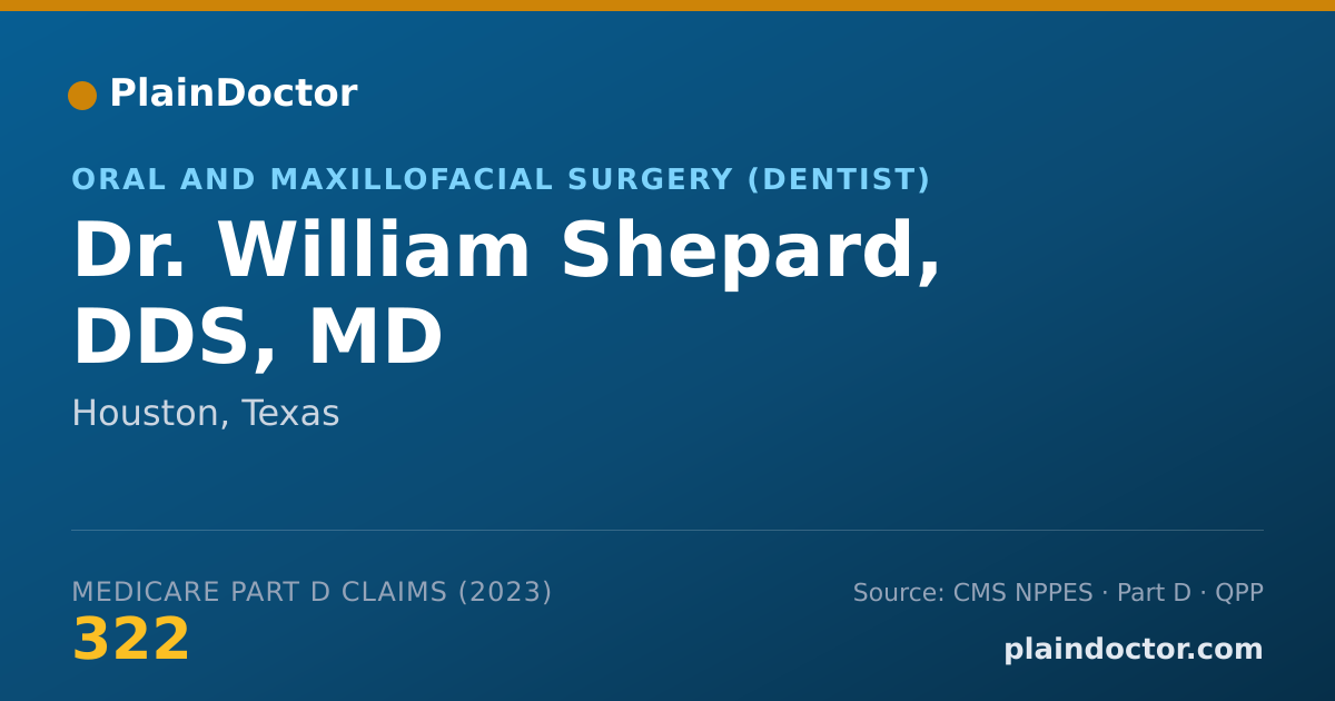 Shareable card for William Shepard, DDS, MD - Oral and Maxillofacial Surgery (Dentist), Houston, TX
