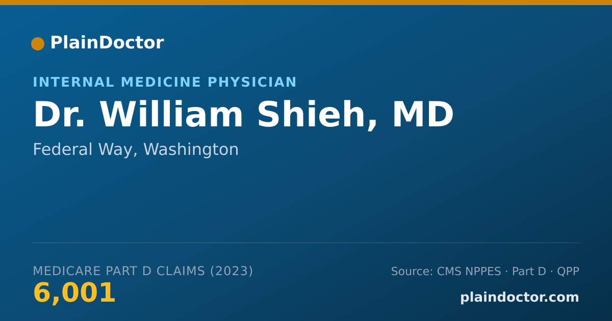 Shareable card for William Shieh, MD - Internal Medicine Physician, Federal Way, WA