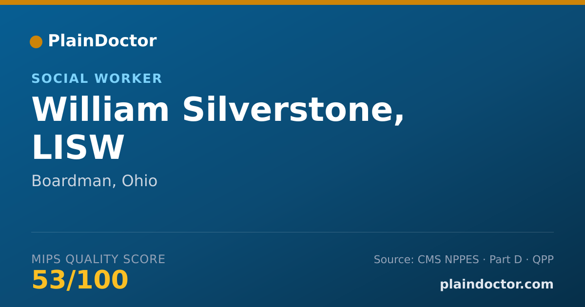 Shareable card for William Silverstone, LISW - Social Worker, Boardman, OH