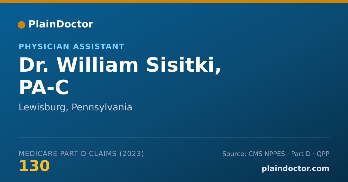 Shareable card for William Sisitki, PA-C - Physician Assistant, Lewisburg, PA