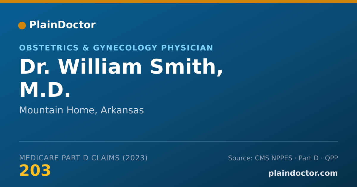 Shareable card for William Smith, M.D. - Obstetrics & Gynecology Physician, Mountain Home, AR