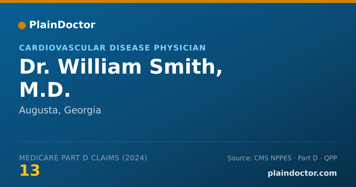 Shareable card for William Smith, M.D. - Cardiovascular Disease Physician, Augusta, GA