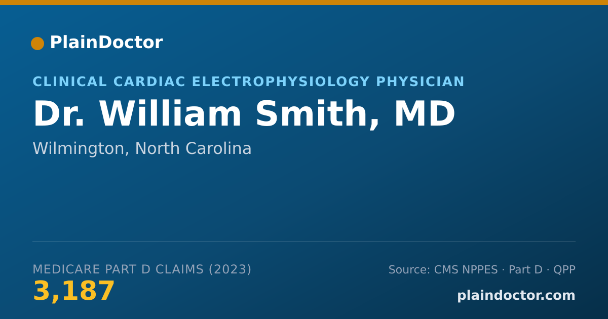 Shareable card for William Smith, MD - Clinical Cardiac Electrophysiology Physician, Wilmington, NC