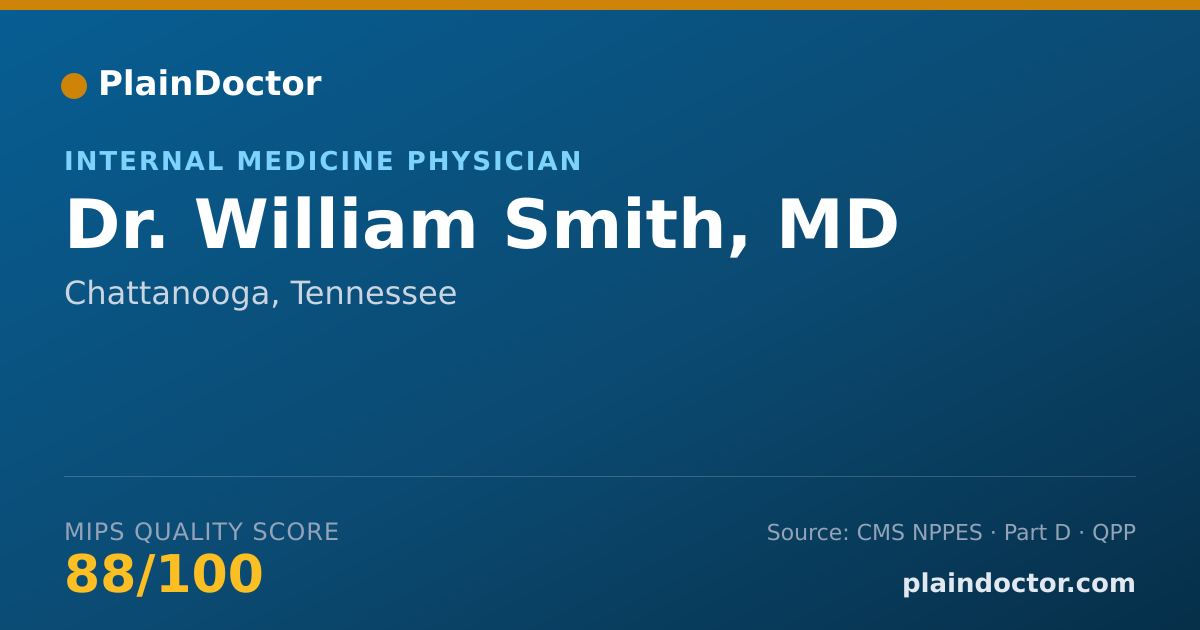 Shareable card for William Smith, MD - Internal Medicine Physician, Chattanooga, TN