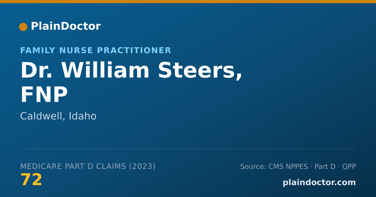 Shareable card for William Steers, FNP - Family Nurse Practitioner, Caldwell, ID