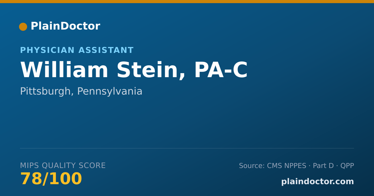Shareable card for William Stein, PA-C - Physician Assistant, Pittsburgh, PA