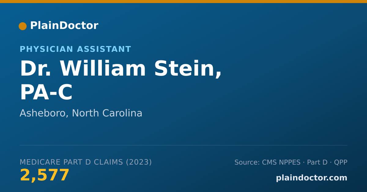 Shareable card for William Stein, PA-C - Physician Assistant, Asheboro, NC