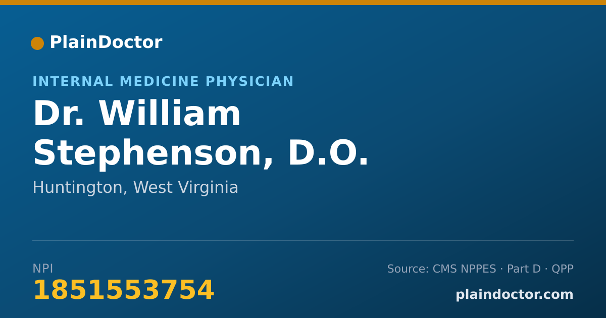 Shareable card for William Stephenson, D.O. - Student in an Organized Health Care Education/Training Program, Huntington, WV