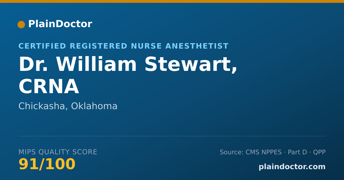 Shareable card for William Stewart, CRNA - Certified Registered Nurse Anesthetist, Chickasha, OK