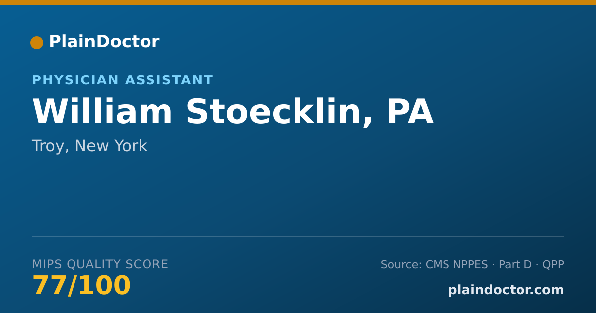Shareable card for William Stoecklin, PA - Physician Assistant, Troy, NY