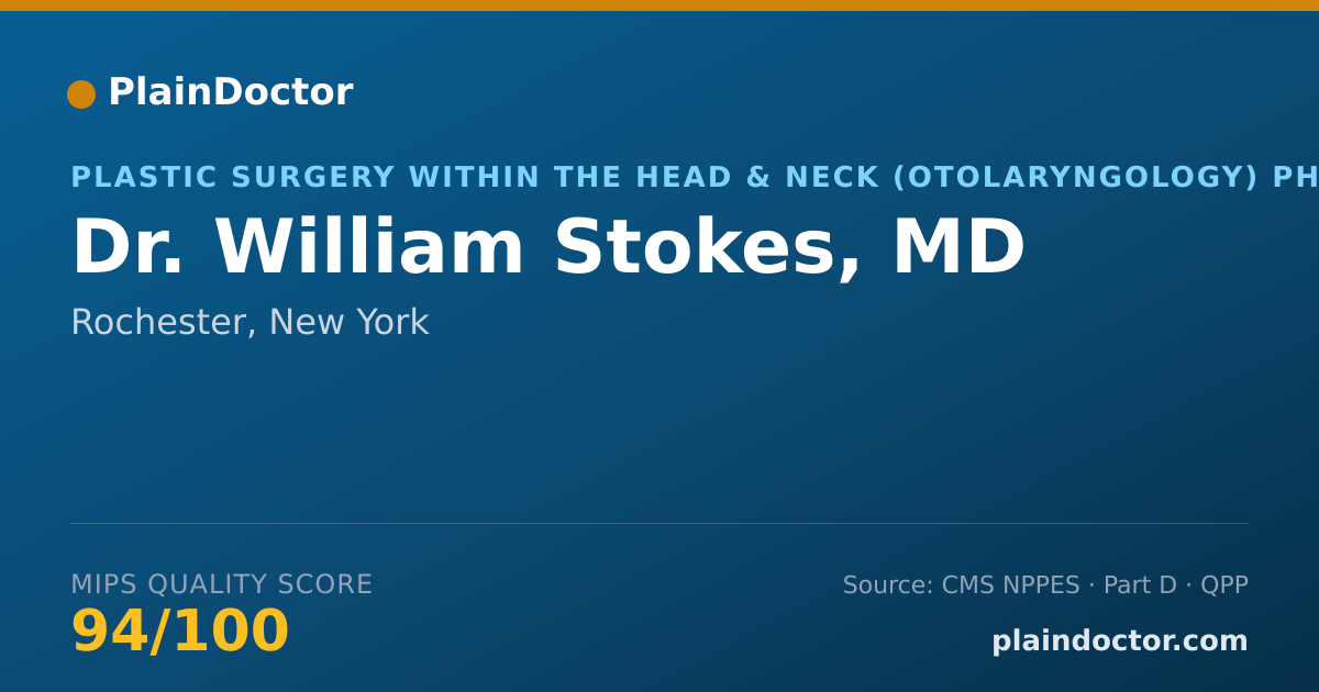 Shareable card for William Stokes, MD - Plastic Surgery within the Head & Neck (Otolaryngology) Physician, Rochester, NY
