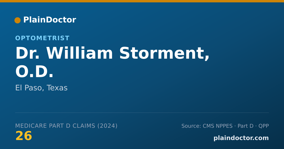 Shareable card for William Storment, O.D. - Optometrist, El Paso, TX