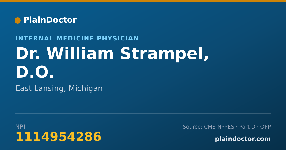 Shareable card for William Strampel, D.O. - Internal Medicine Physician, East Lansing, MI