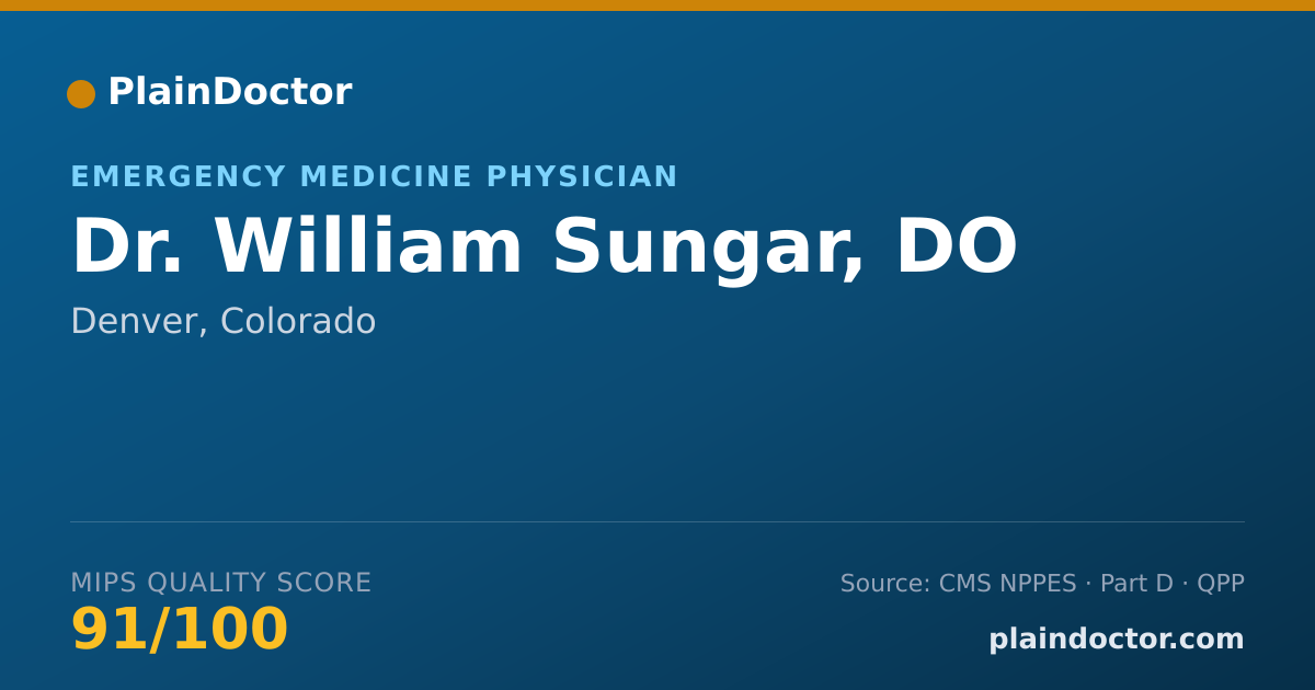 Shareable card for William Sungar, DO - Emergency Medicine Physician, Denver, CO