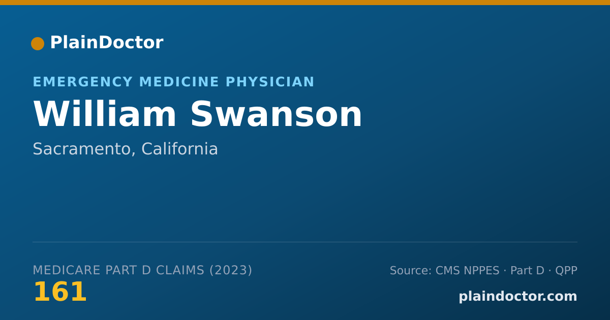 Shareable card for William Swanson - Emergency Medicine Physician, Sacramento, CA