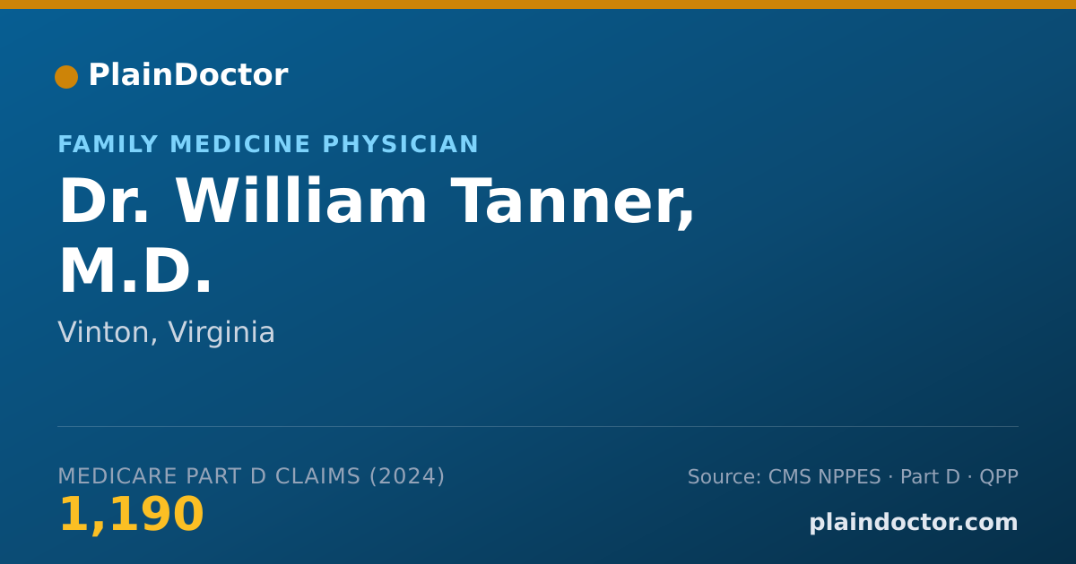 Shareable card for William Tanner, M.D. - Family Medicine Physician, Vinton, VA