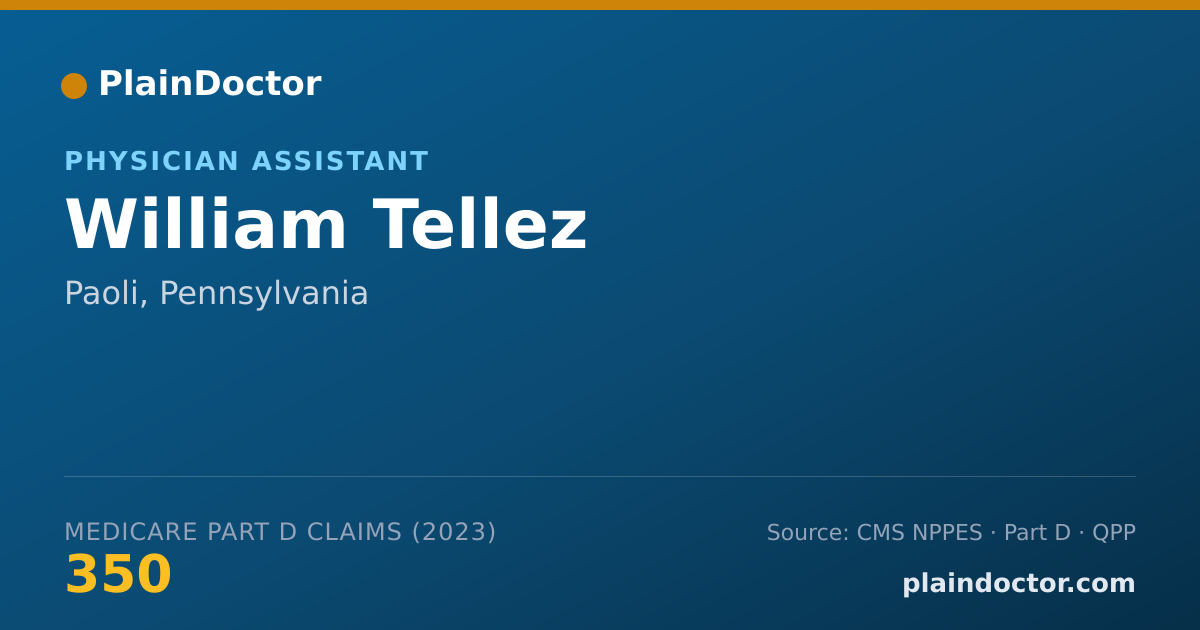 Shareable card for William Tellez - Physician Assistant, Paoli, PA