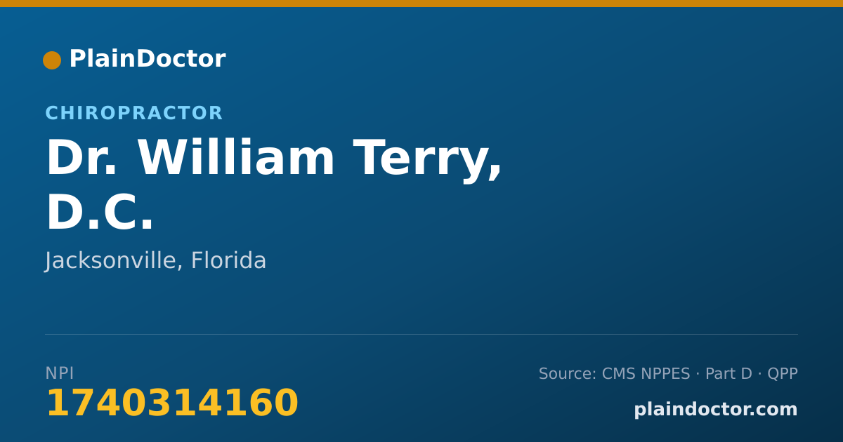 Shareable card for William Terry, D.C. - Chiropractor, Jacksonville, FL