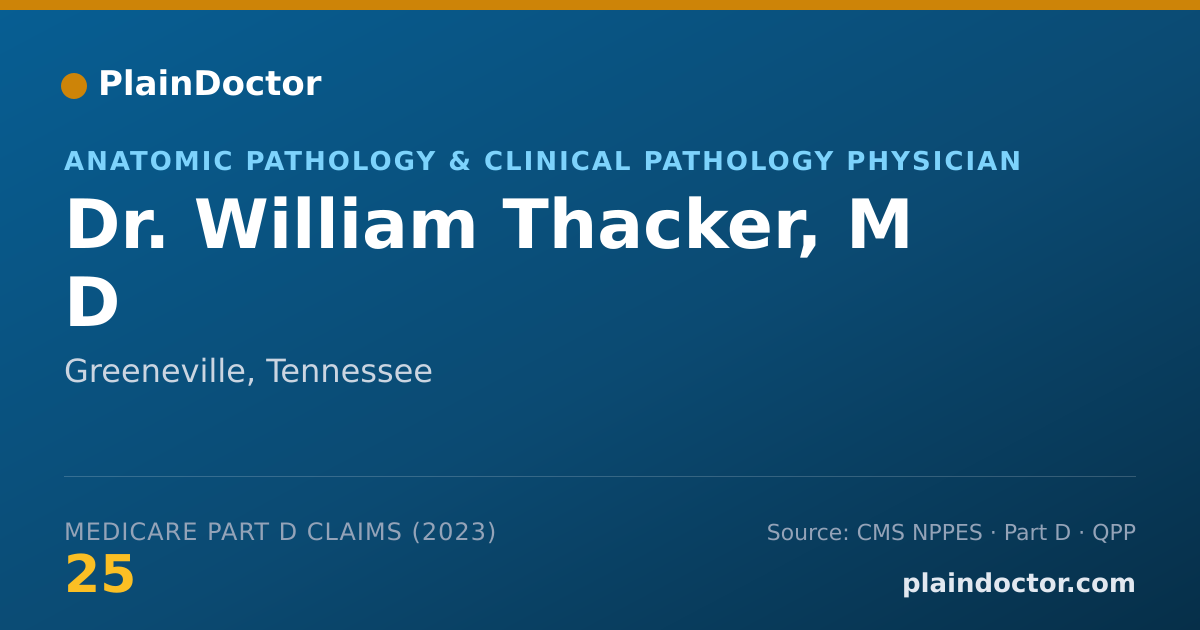 Shareable card for William Thacker, M D - Anatomic Pathology & Clinical Pathology Physician, Greeneville, TN