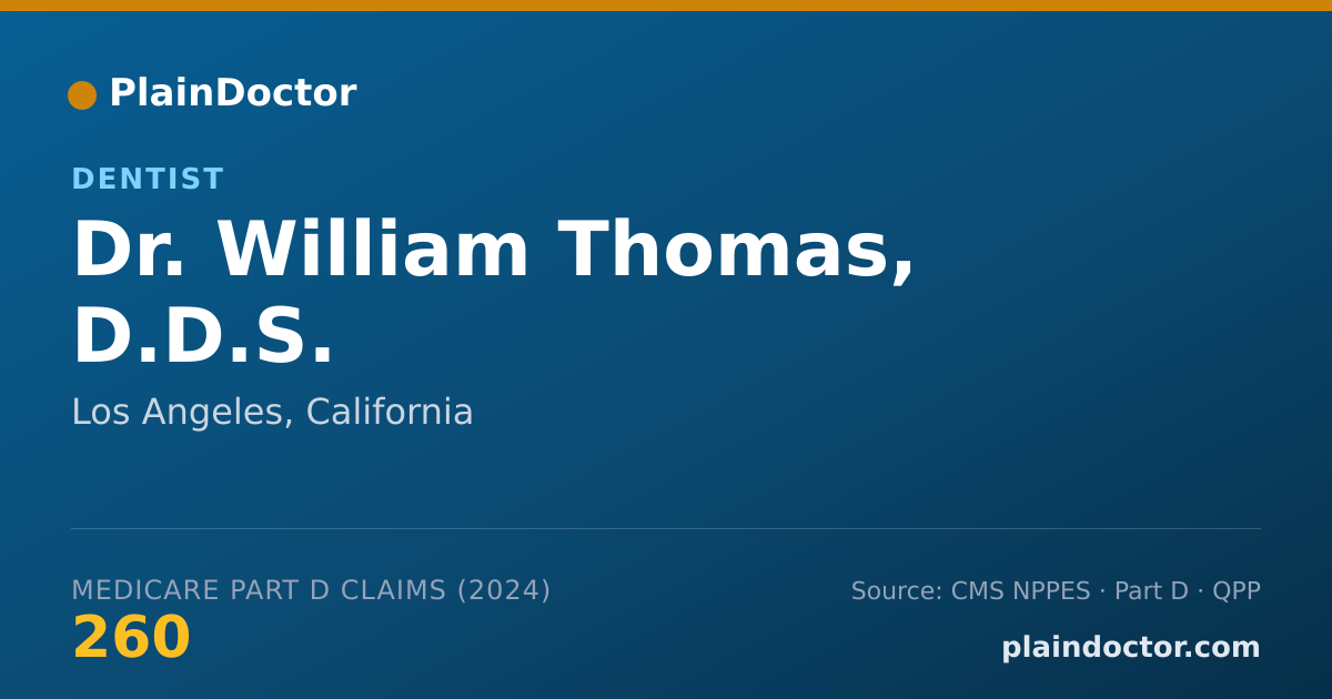 Shareable card for William Thomas, D.D.S. - Dentist, Los Angeles, CA