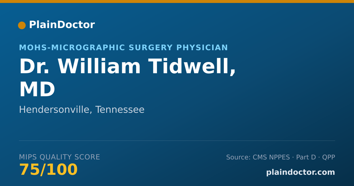 Shareable card for William Tidwell, MD - Dermatology Physician, Hendersonville, TN